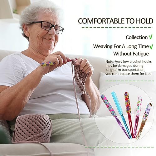 Miniatura 4 de Coopay Ganchos de ganchillo cálidos grandes, de 0.394 in, 0.354 in, 0.315 in, 0.276 in y 0.256 in, ganchos de ganchillo grandes para lana gruesa,