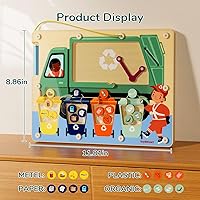 Vista 7 de TOP BRIGHT Tablero magnético de madera para laberinto para niños de 3, 4, 5 años, tablero de actividades de madera, aprendizaje de reconocimiento