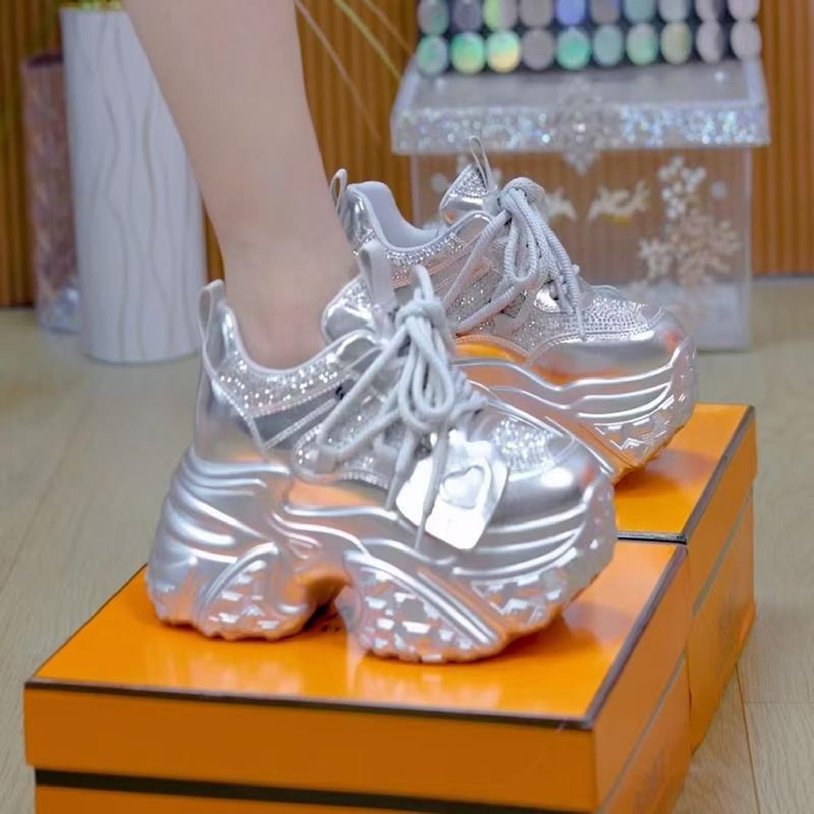 Scarpe Donna Sneakers da Ginnastica Casual per Camminata Tempo Libero Antiscivolo Scarpe Ginnastica Donna per casa e all'aperto
