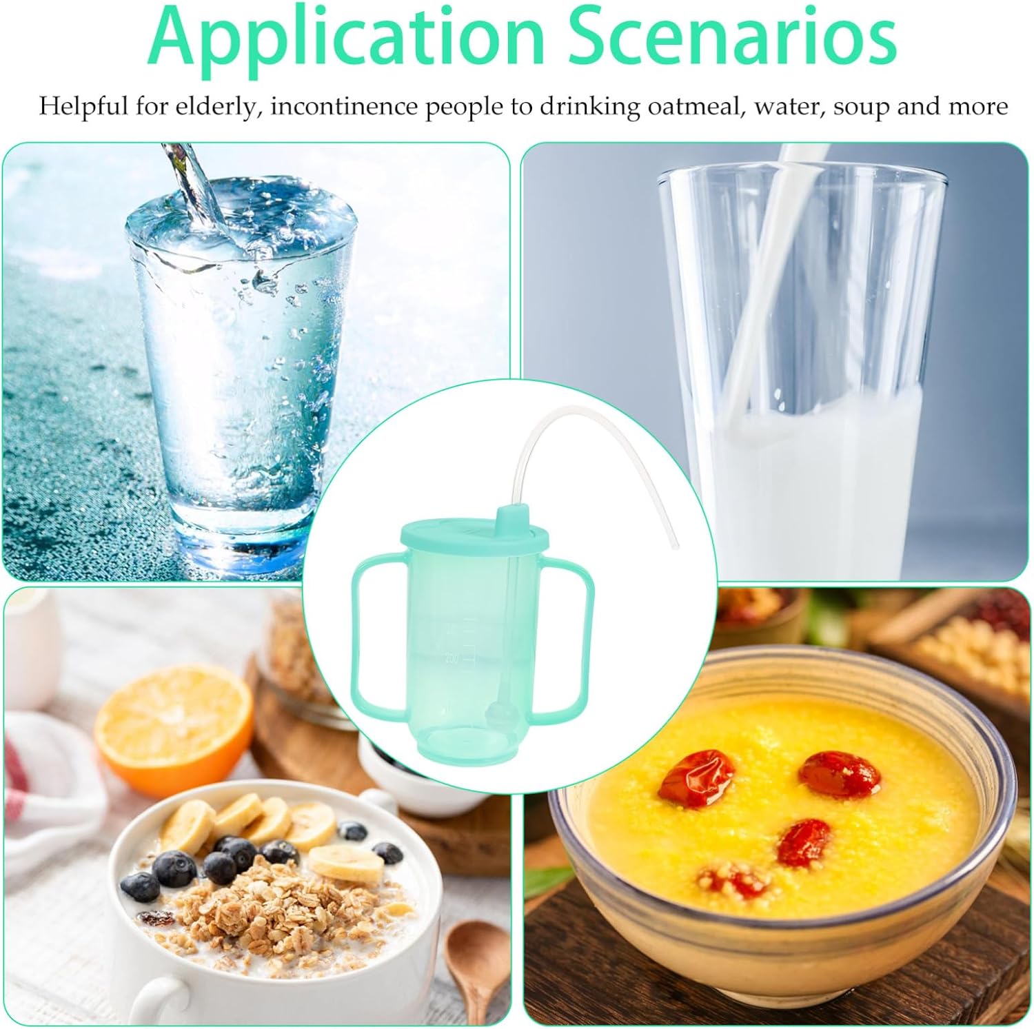 GARVALON Nursing Cup Straw Drink Cups for Elderly Disabled Patients Maternity and Elderly