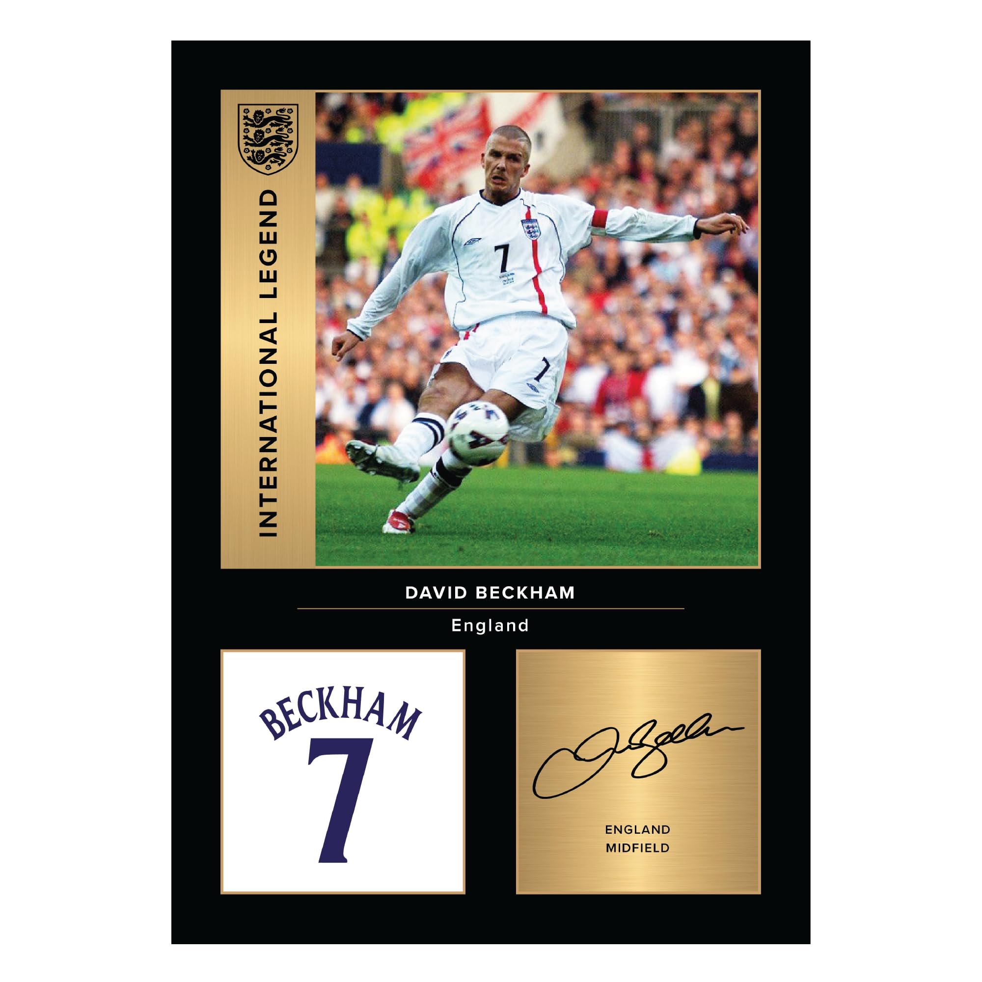 Icons Wall ArtDavid Beckham England International Legends Signed A4 Printed Photo Picture Display Gift For England Fans Digitally Reproduced Signature Unframed