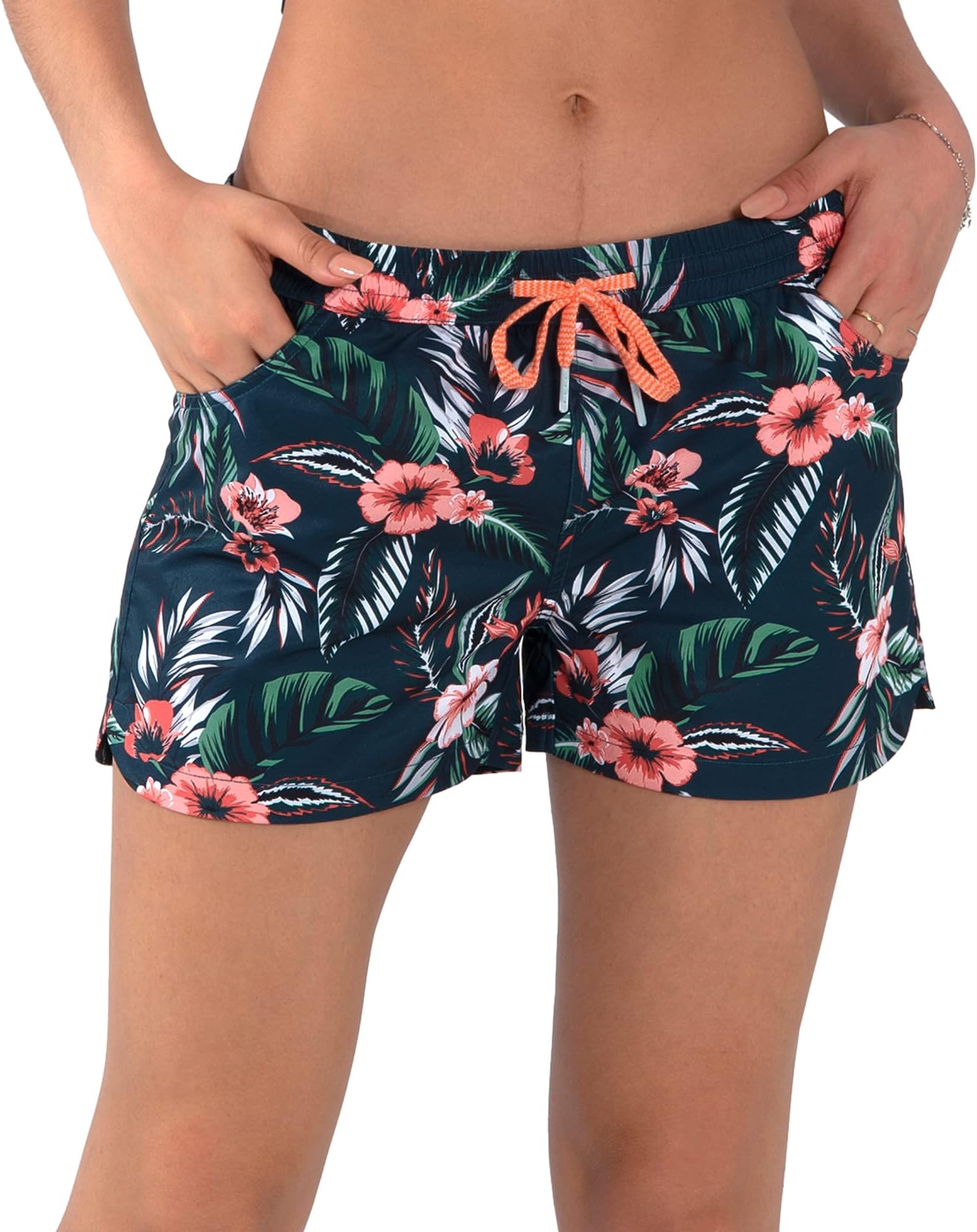 Womens Swim Shorts UPF50+ Board Shorts Quick Dry Beach Shorts Drawstring Sports Summer Bottom