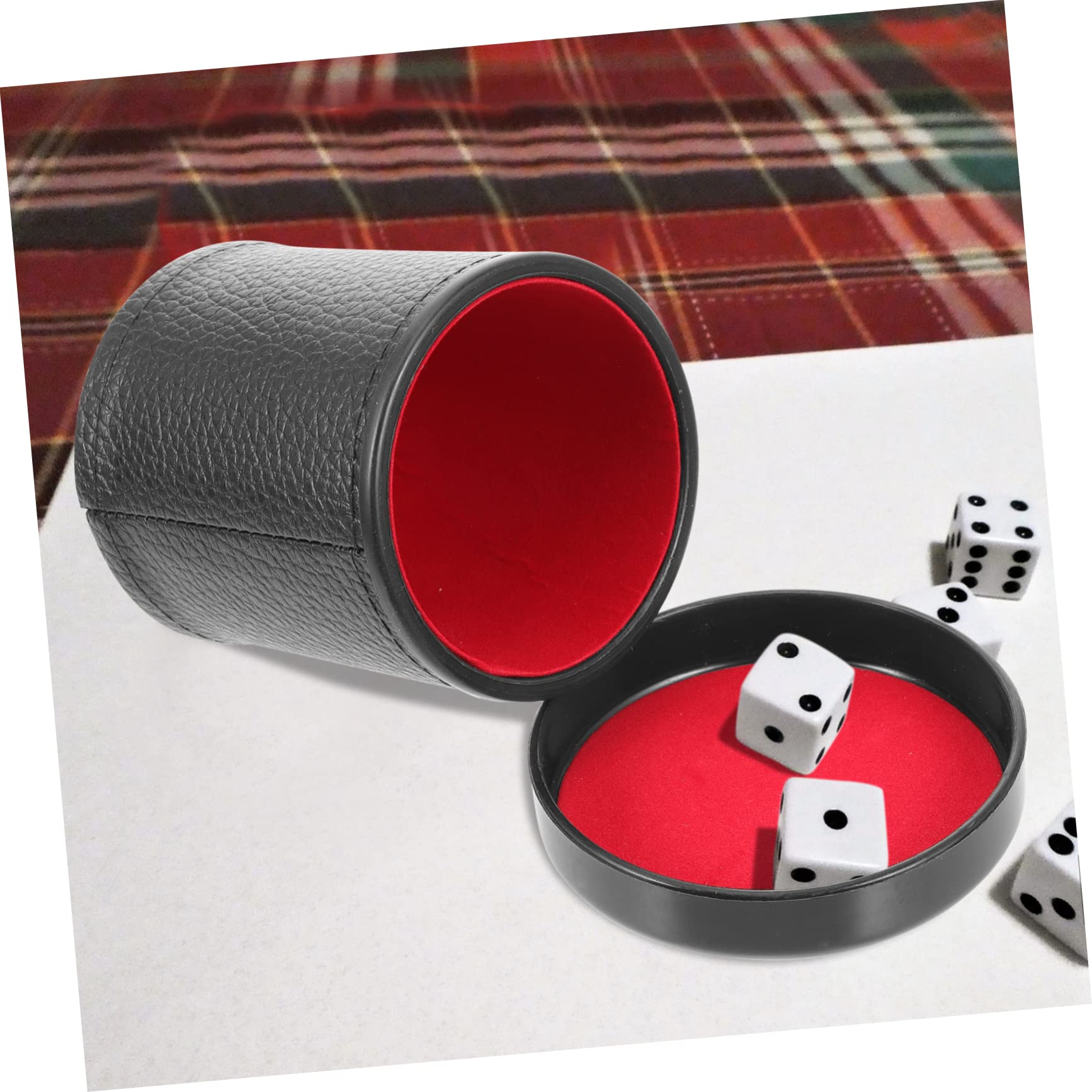 Toyvian 1 Set Silent Leather Sieve Cup Dice Rolling Cup Dice Rolling Holder Dice Shaking Cups Stacking Dice Cup Leather Cup Small Dice Cups Dice Tray for Rolling Lining Plastic To Stack - Image 2
