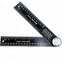 Protractor Digital Angle Bevel with LCD Display, 400 mm Protractor with Locking and Holding Function, Laser-Engraved Scale for Woodworking, Carpentry, Mechanical Engineering and Construction