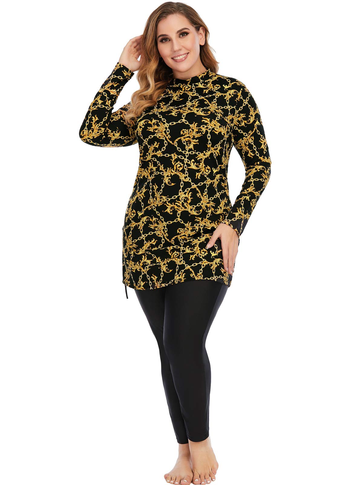 Donna Modesto Costume Da Bagno 3 Pezzi Copertura Completa Hijab Burkini Musulmano Costumi da Bagno