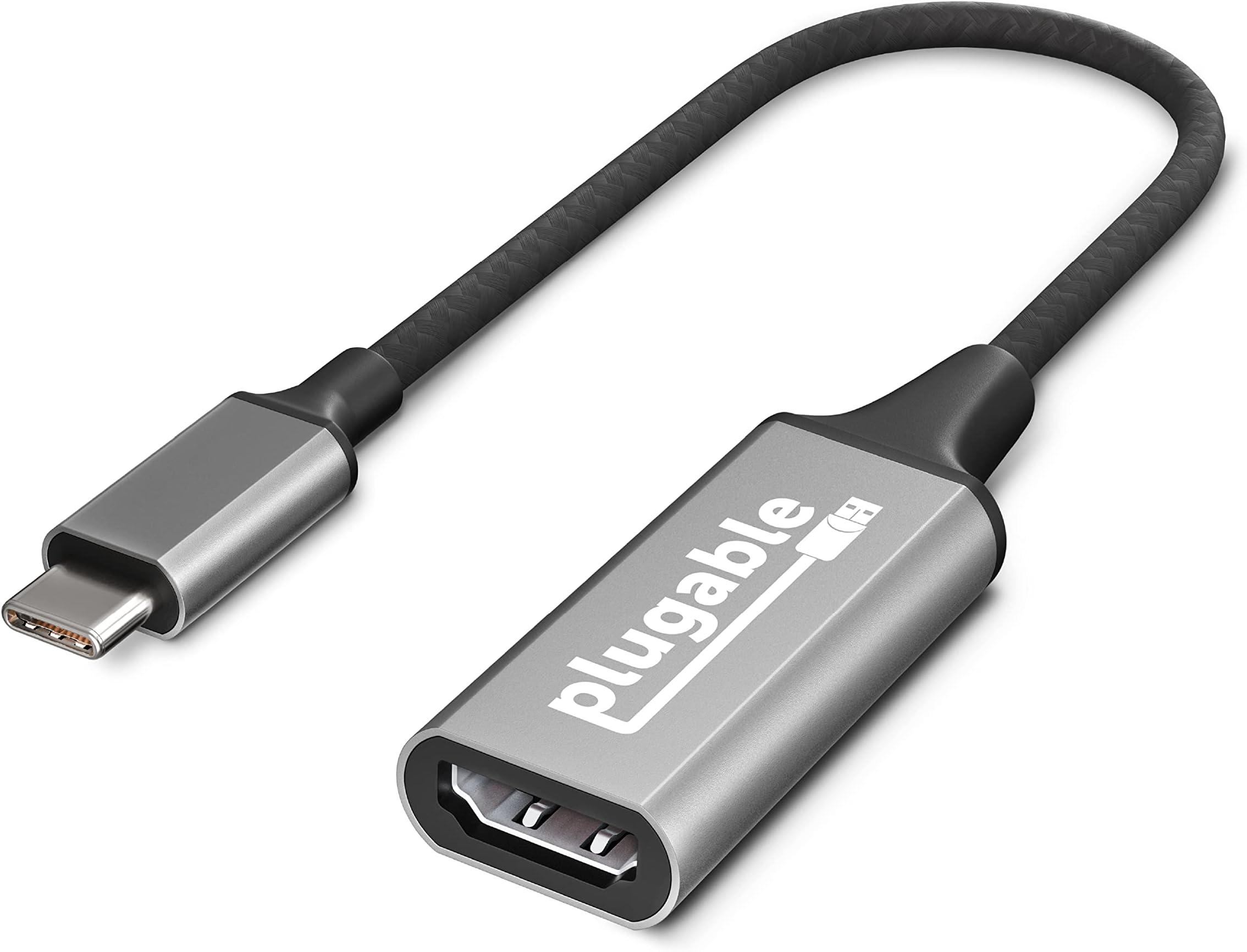 Plugable USB C to HDMI 2.0 Adapter Compatible with 2018 iPad Pro, 2018 MacBook Air, 2018 MacBook Pro, Dell XPS 13 & 15, Thunderbolt 3 Ports & More (Supports Resolutions up to 4K@60Hz) - Driverless