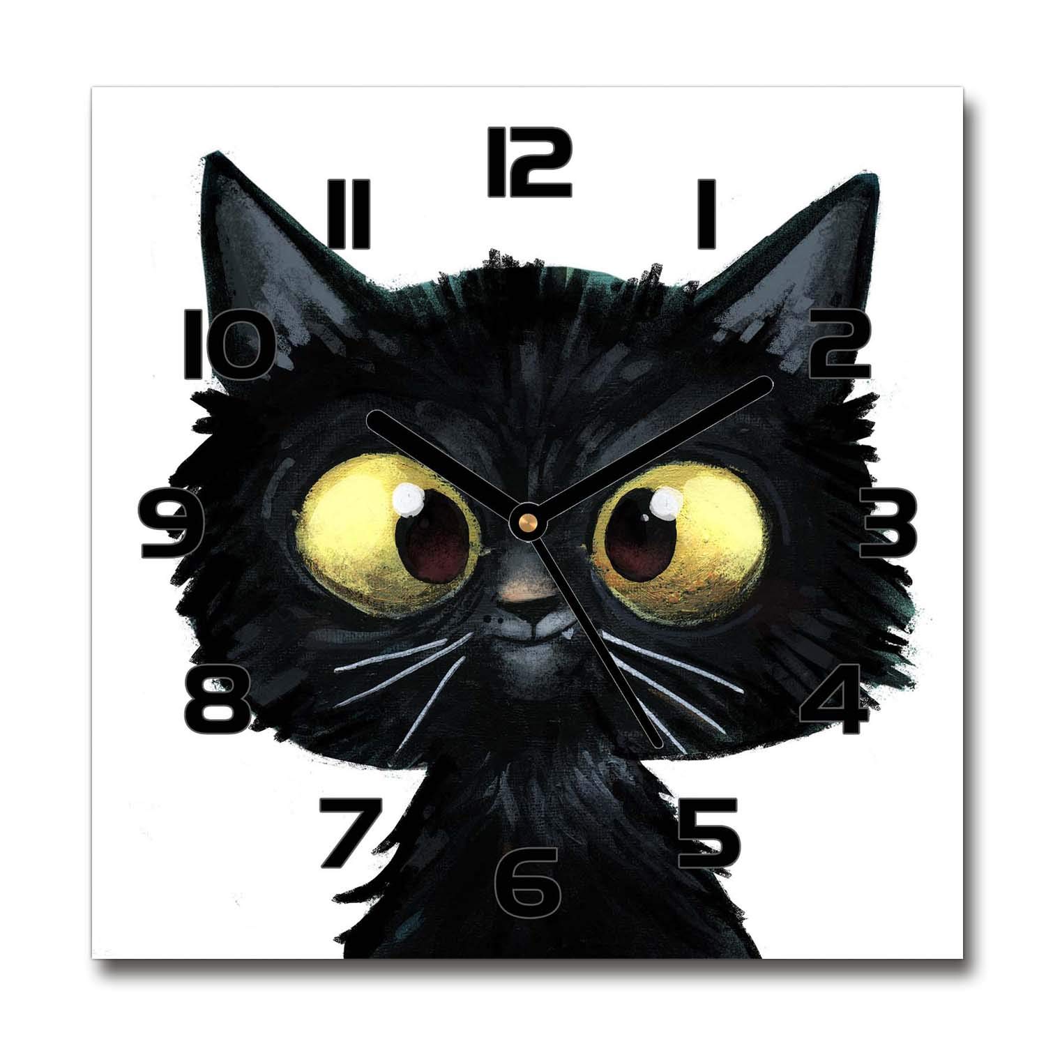 Horloge en Verre Tulup 60x60cm Silencieuse pour Salon Design