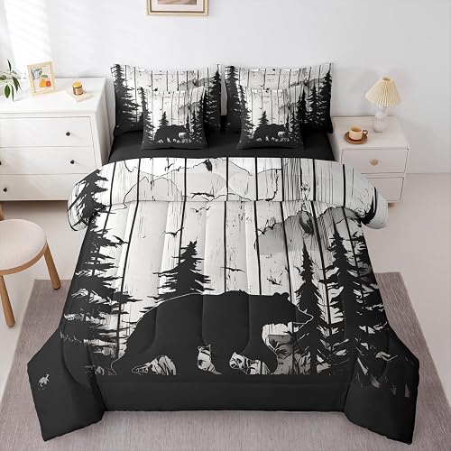 Erosebridal Hunting Bear Bedding Set Queen Western Farmhouse Lodge Cabin Comfort
