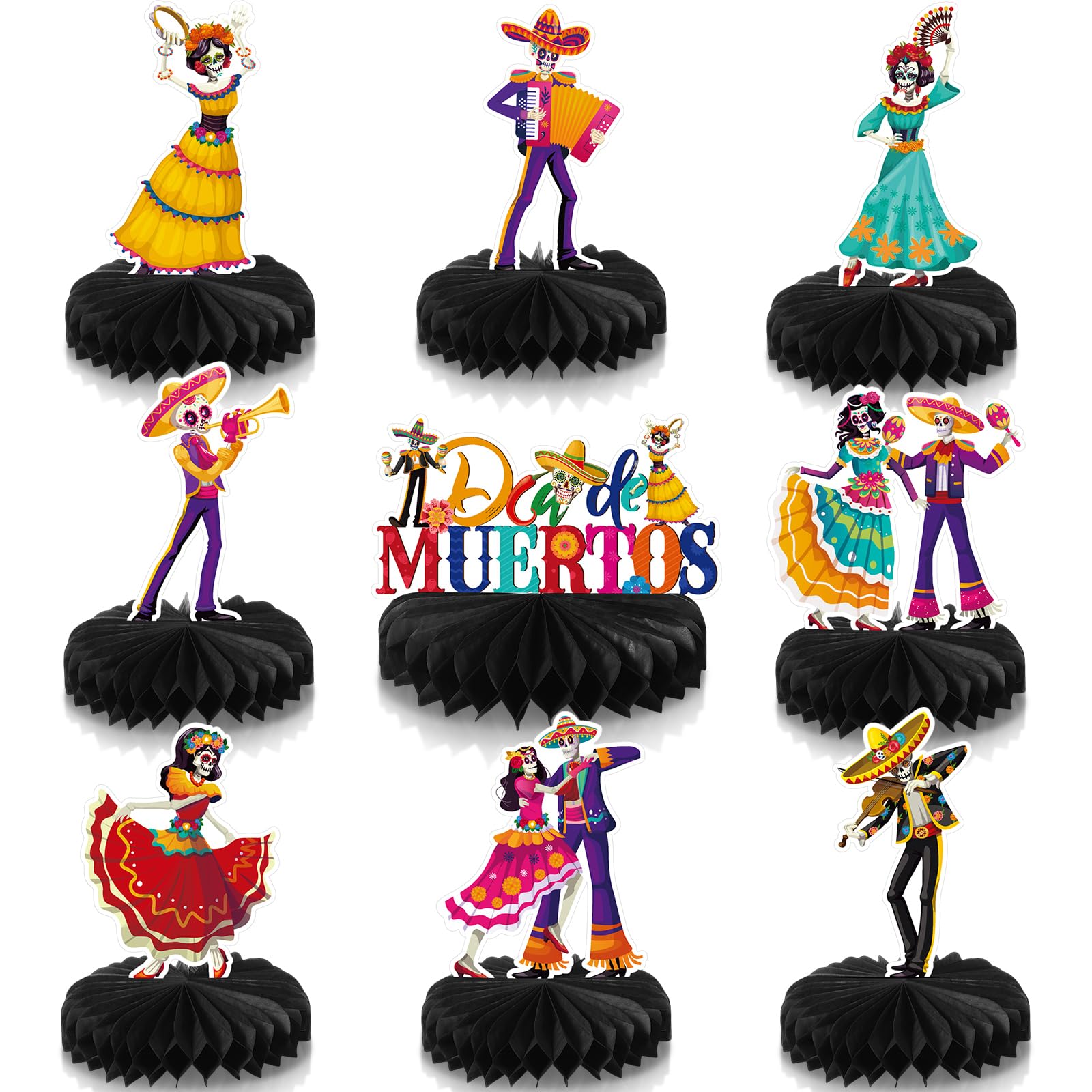 Amazon.com: Containlol 9 Pcs Dia De Los Muertos Decorations Day of The ...