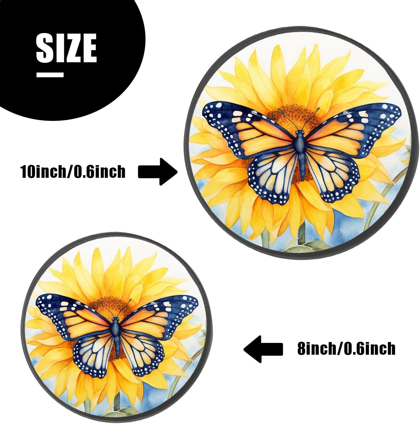 Red Butterfly Yellow Sunflower in Garden Colorful Set of 4 Stove Burner Covers - Premium Round Electric Stove Range Protectors,8 IN & 10 IN
