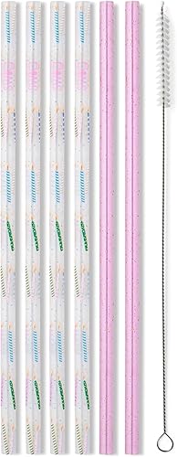 Miniatura 43 de Swig Life Pajillas reutilizables Bazaar + Juego de pajita alta color turquesa y cepillo de limpieza, cada pajita mide 10.25 pulgadas de largo