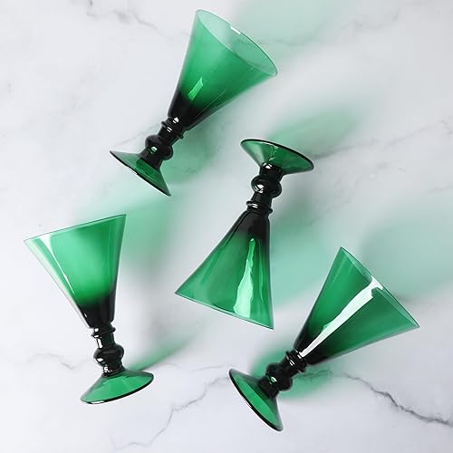 Miniatura 9 de Martha Stewart Crispa - Juego de cristalería hecha a mano de 4 piezas, 10 onzas