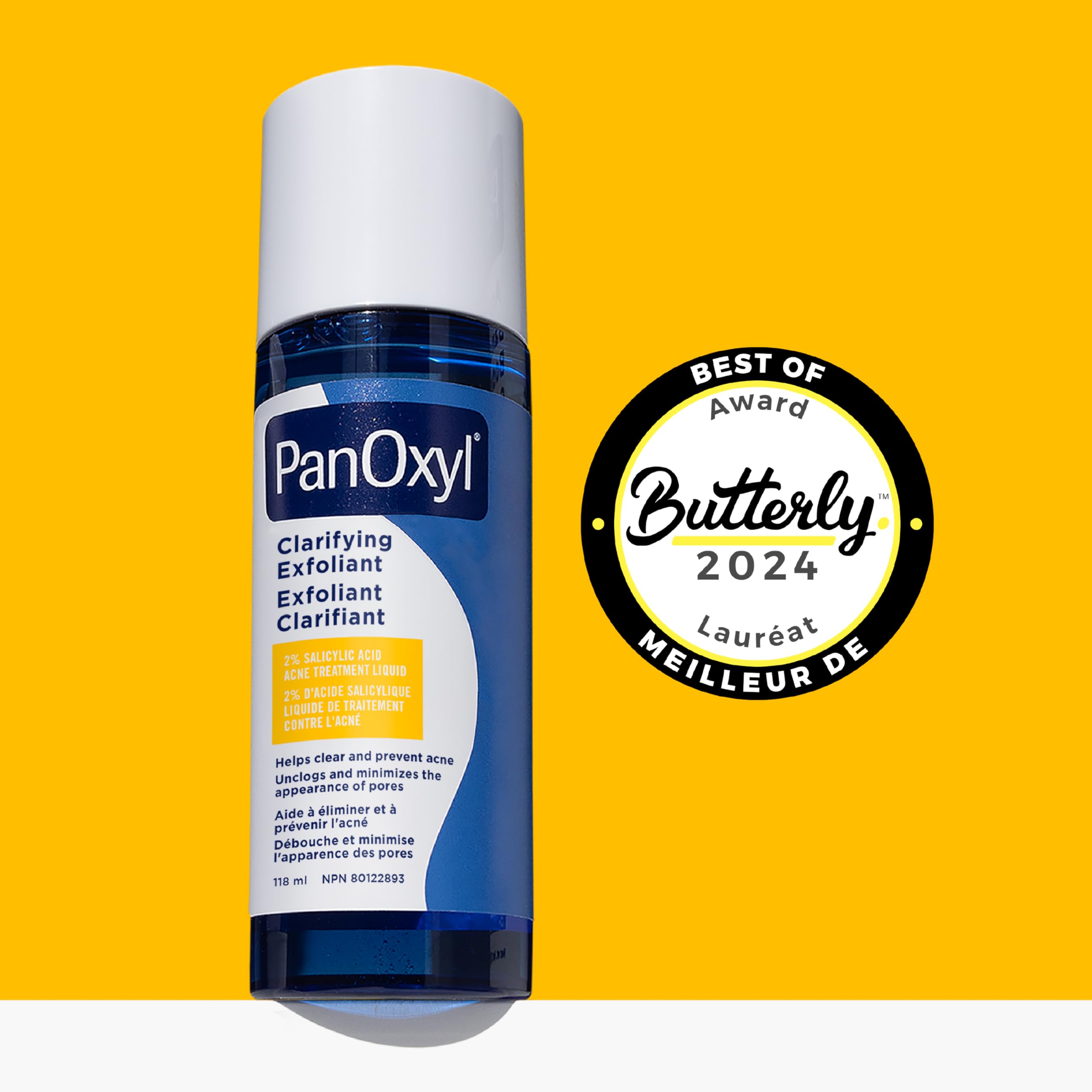 PanOxyl Exfoliante Clarificante, con 2% de Ácido Salicílico, Tratamiento de Larga Duración, Ayuda a Limpiar y Prevenir Espinillas, Penetra en los Poros para una Piel Más Clara, Fórmula Equilibrada en
