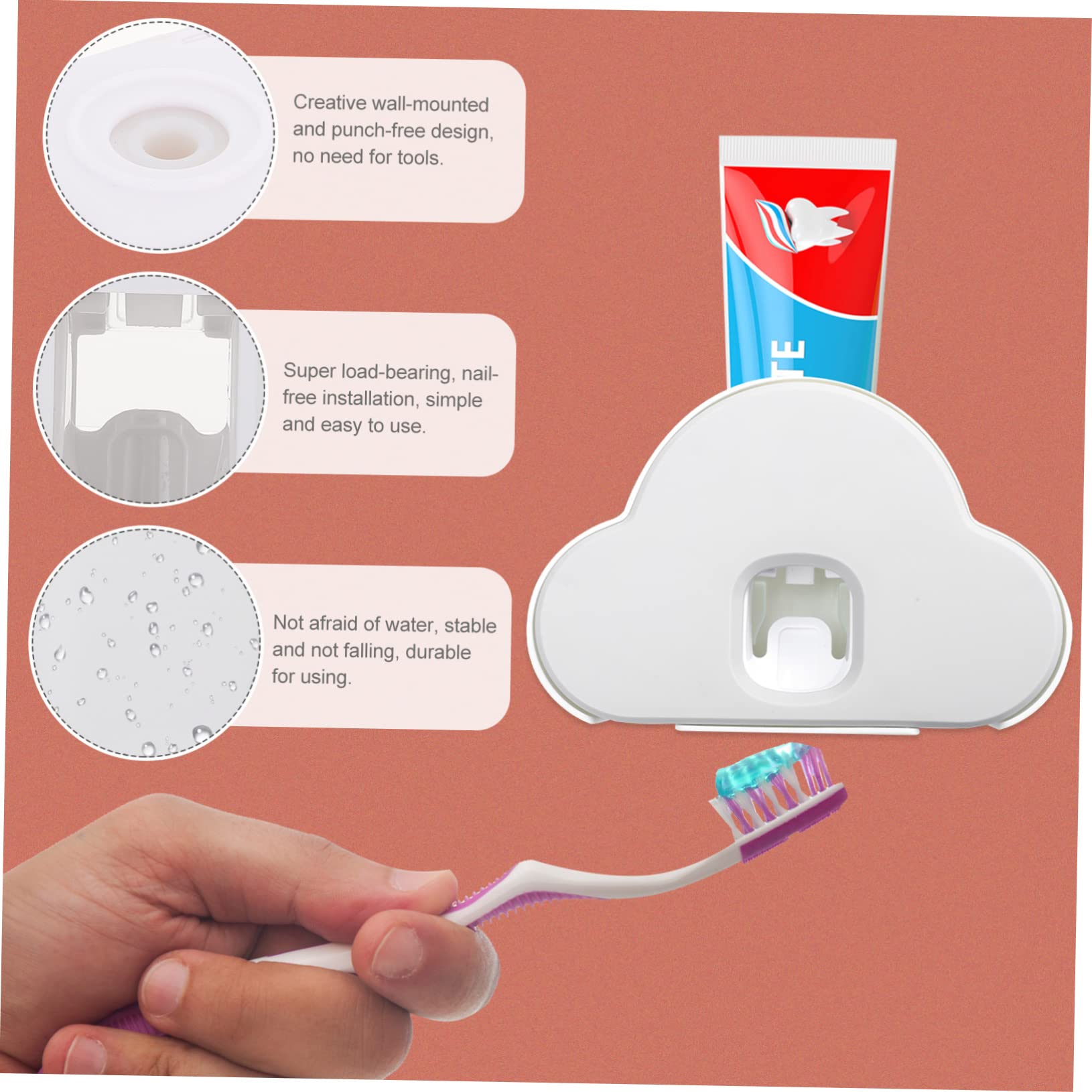 Ciieeo Nail Toothpaste Squeezer Wall Mount Dispenser for Adults Lazy Squeeze Toothpaste Easy to Use Material