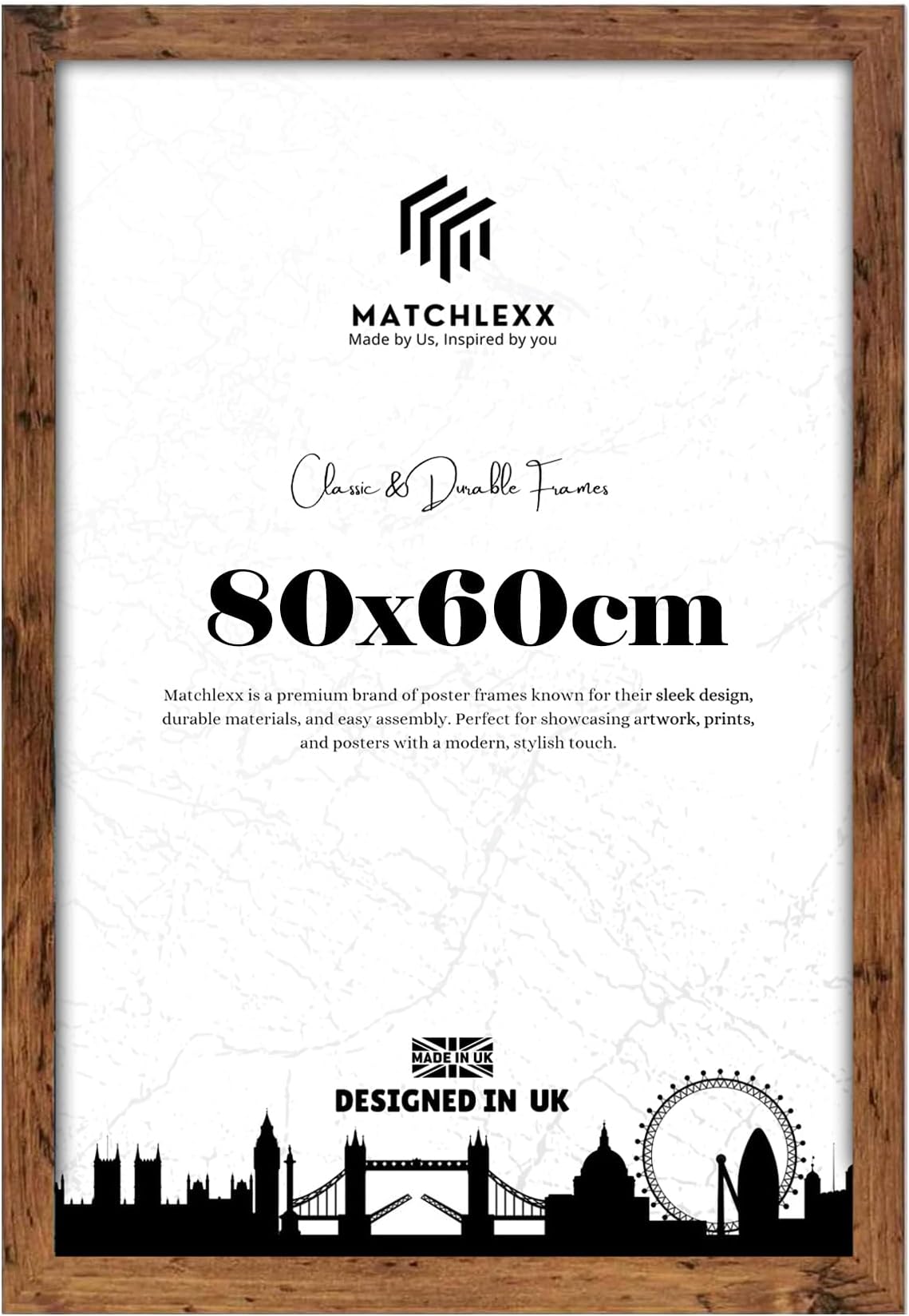 Modern Rustic Flat HD Clear Perspex | Poster Picture Frame (80 x 60 CM) - 31 x 23 Inch | 800 x 600 mm Frames Puzzle Frames Portrait/Landscape Display Rectangle 60 X 80cm
