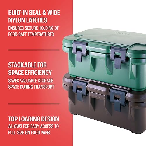 Miniatura 6 de Cambro Transportador aislado de bandeja de alimentos – Caja caliente de 6 pulgadas de profundidad y calentador de alimentos para catering