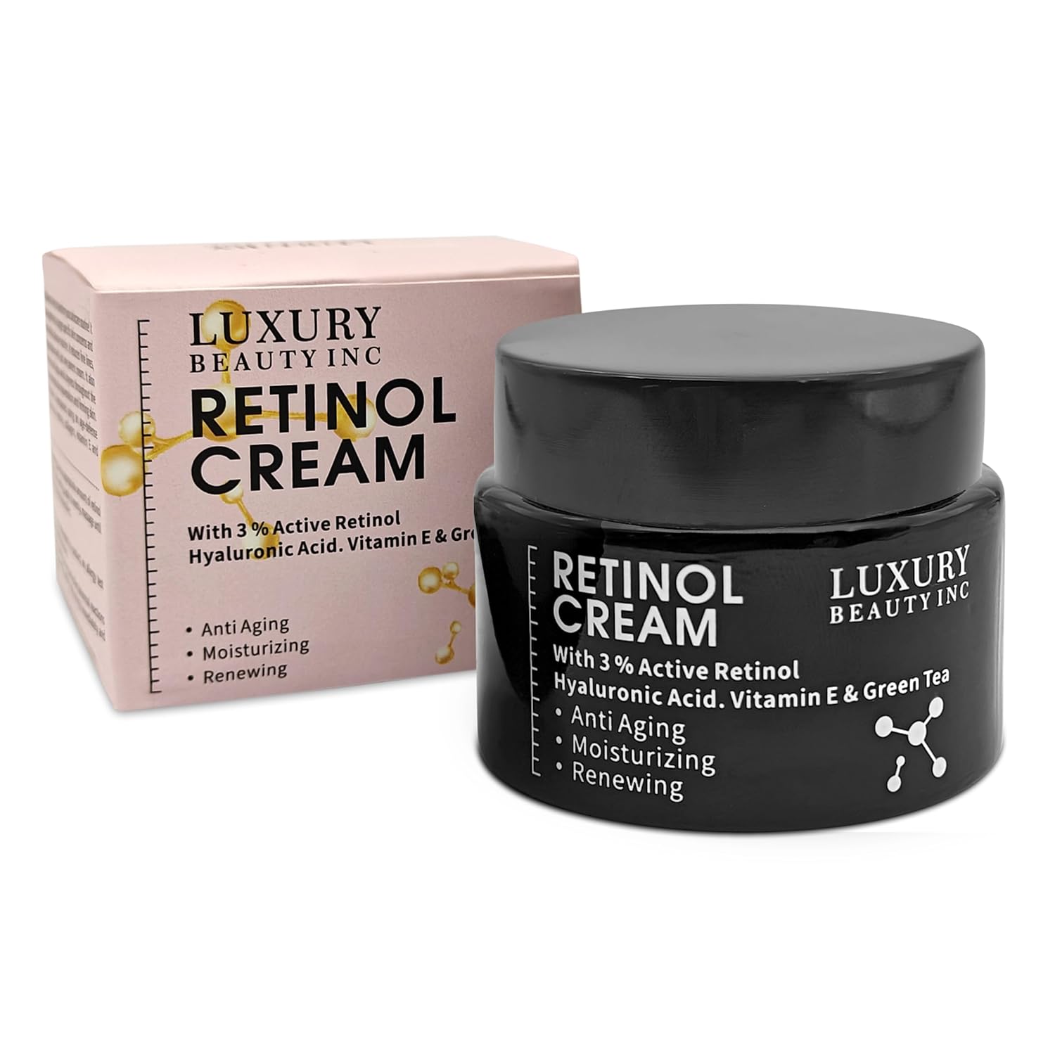 Inc Retinol Cream 3% Active Retinol Hyaluronic Acid Vitamin E Green Tea Anti-Aging Moisturizing Renewing Skincare Collagen Vitamin C Dark Spots Repair Skin 50g 1.69fl. oz 1 Inc Retinol Cream 3% Active Retinol Hyaluronic Acid Vitamin E Green Tea Anti-Aging Moisturizing Renewing Skincare Collagen Vitamin C Dark Spots Repair Skin 50g 1.69fl. oz