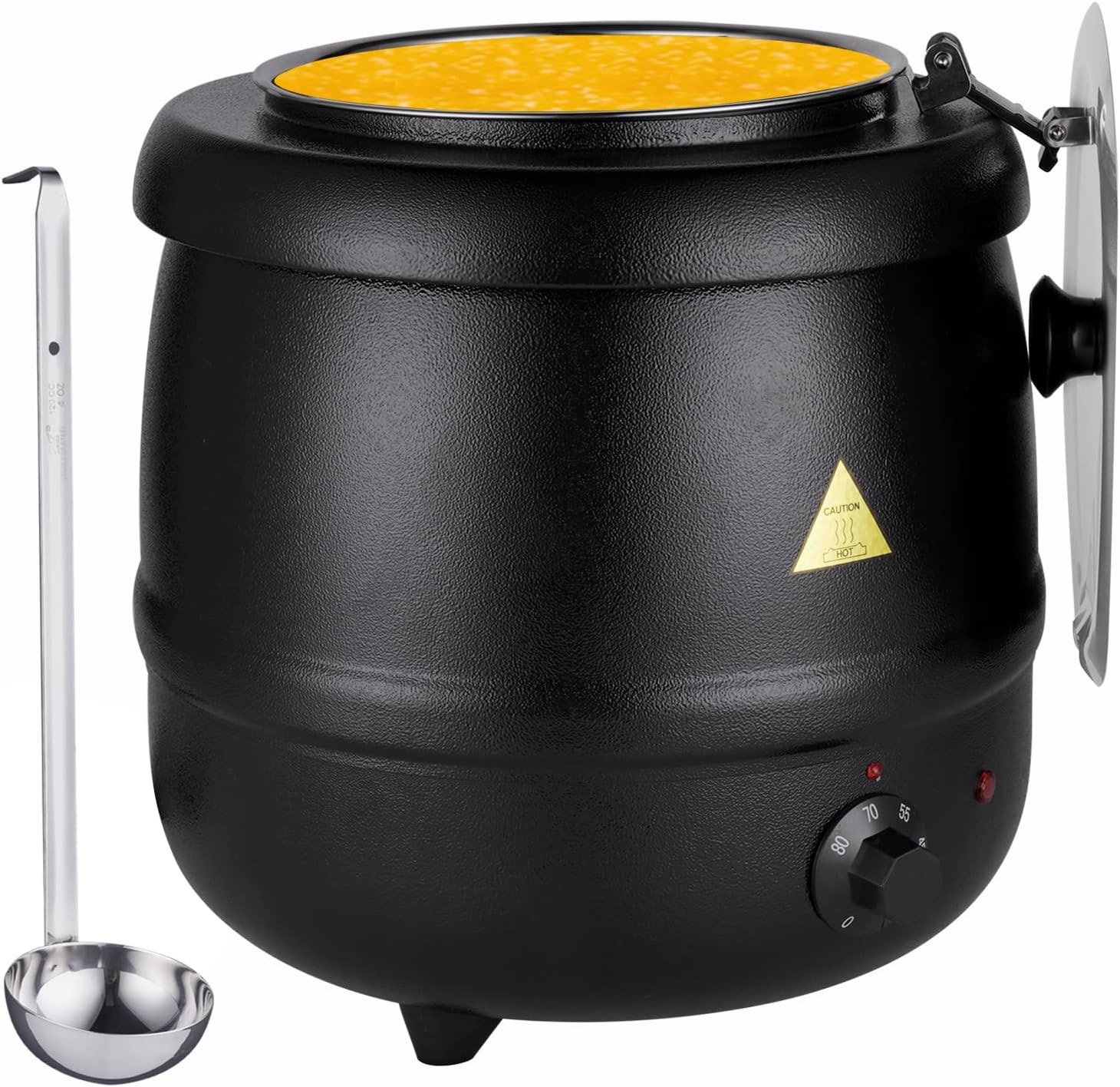 Food Soup Kettle Warmer with Ladle Countertop Cheese Warmer Catering Soup Warmer Commercial for Buffet Food Warmer Party