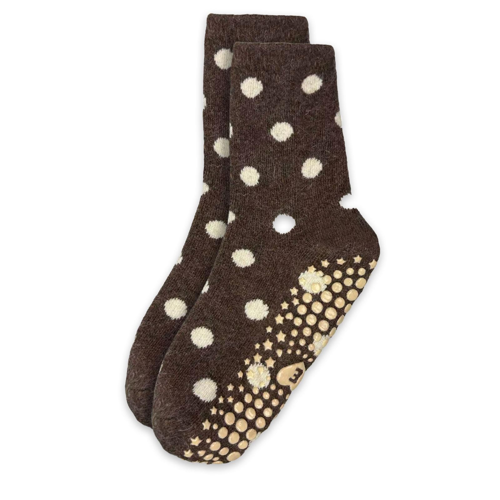 Cute Polka Dot Yoga Socks for Women – 3 Pairs Non Slip Grip Pilates Barre Socks, Cozy Crew Style, US Size 5-9