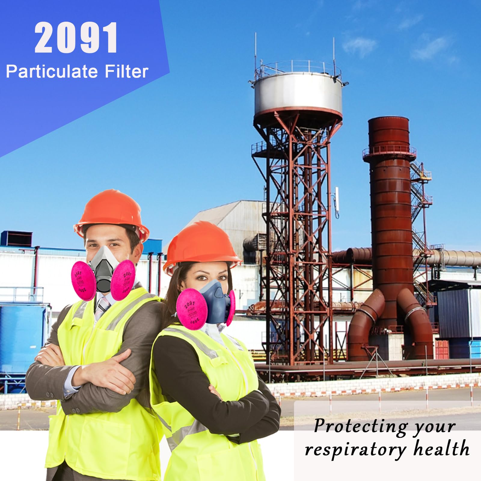 32Pcs 2091 Filters,P-100 Particulate Filter Installed on P-100 Filter, Compatible with 6000 6200 6800 7000 7502 FF-4 Series Against Painting Welding Dust Woodworking Sanding(16pack)