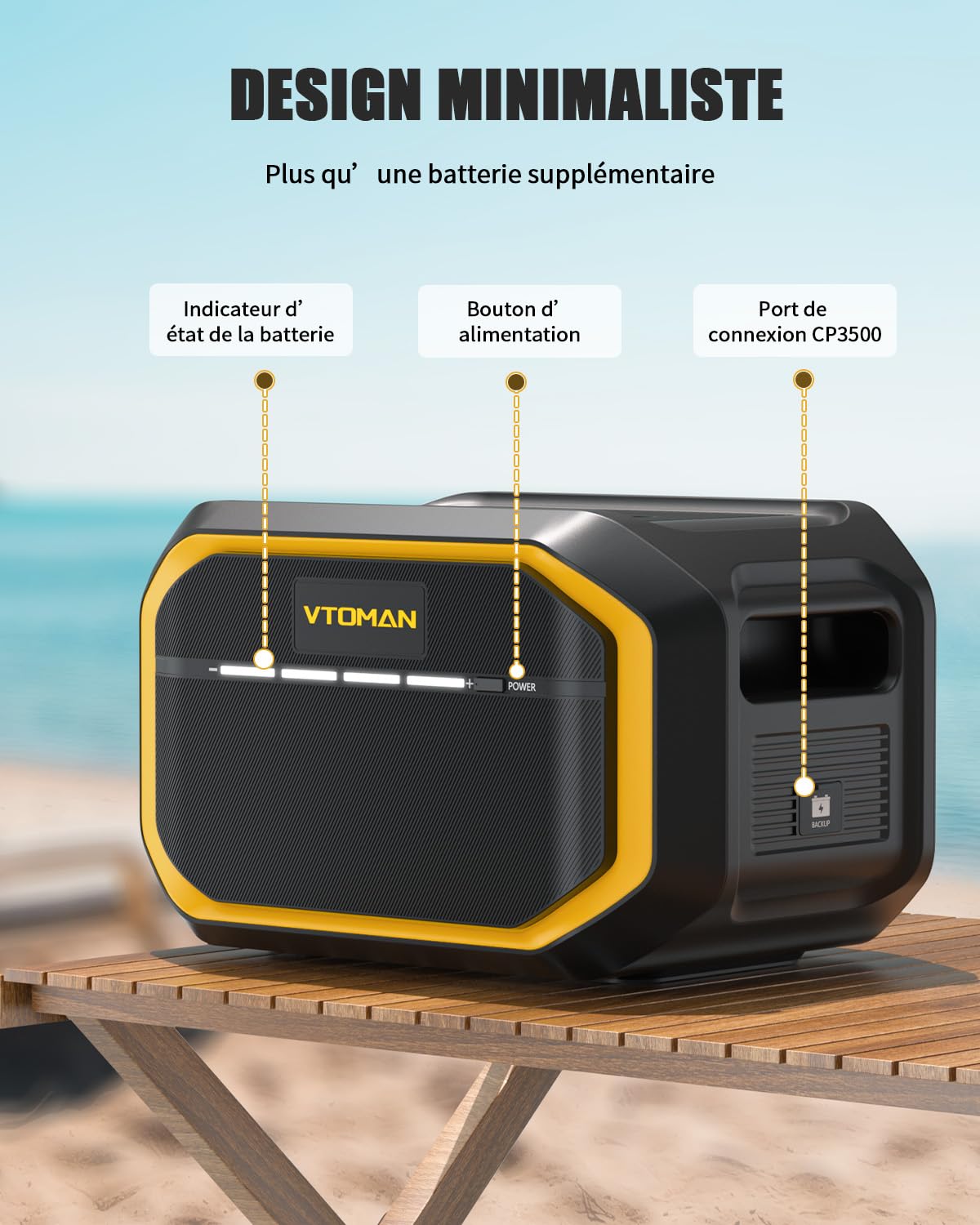 VTOMAN FlashSpeed 1500 Batterie Supplémentaire 1548Wh - pour FlashSpeed 1500/1000 Station Électrique Portable, Extensible à 3096Wh, LiFePO4 Batterie d'expansion avec Protection BMS