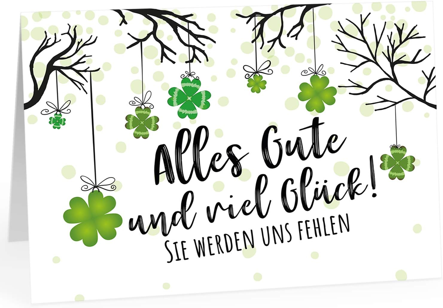 Große Abschiedskarte XXL (A4) Kleeblatt SIE werden uns fehlen mit Umschlag/Edle Design
