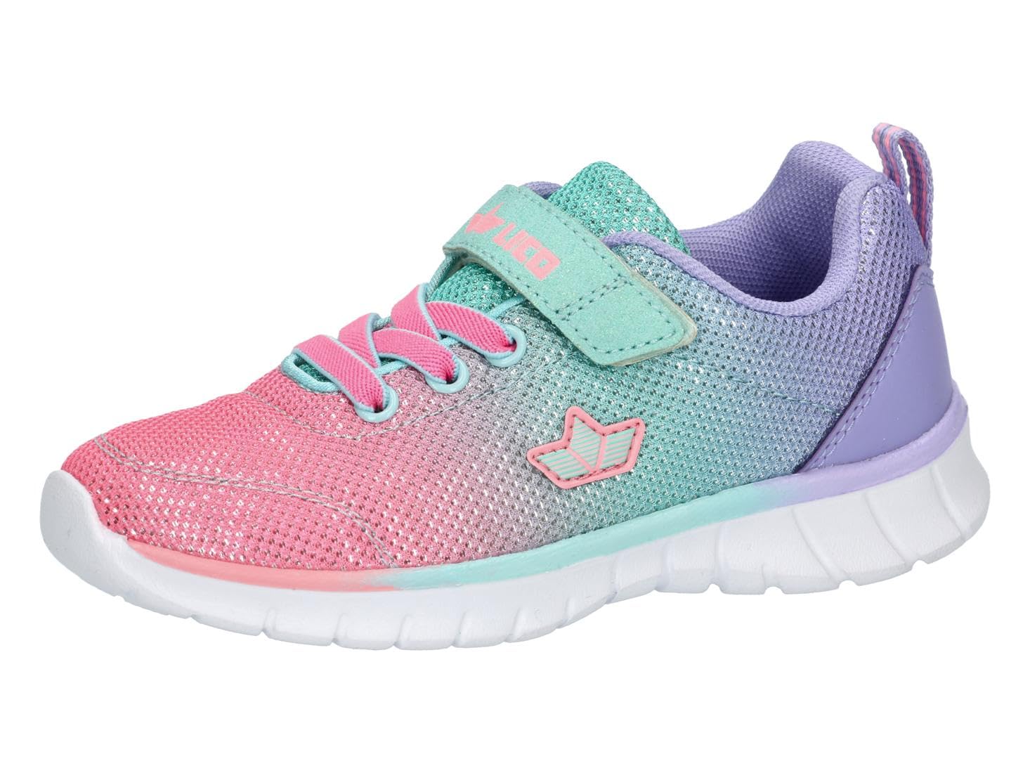 Lico Girls' Alenia VS Trainers, Turquoise, Purple, Pink, 8.5 UK
