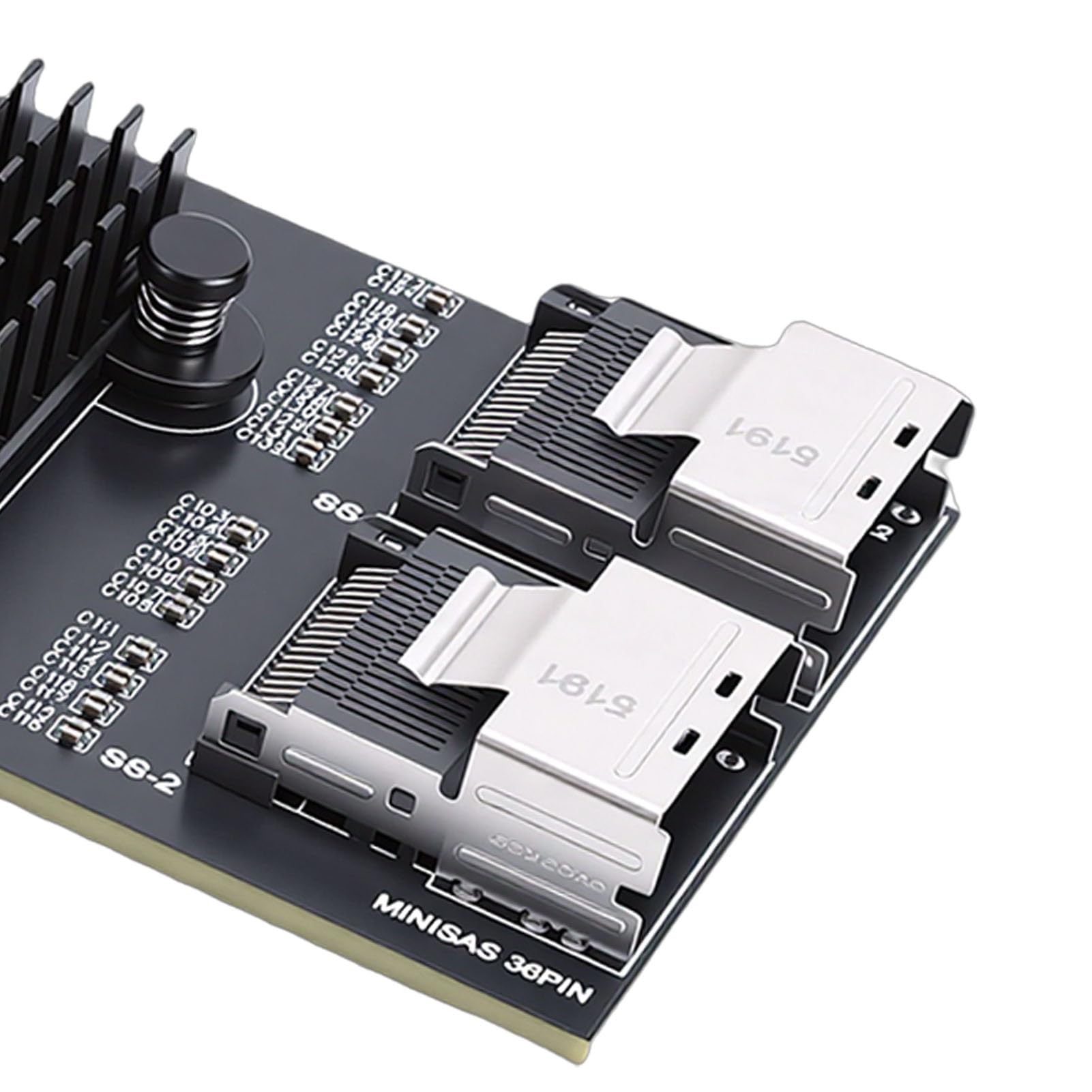 Cuifati PCIe-zu-MiniSAS-Erweiterungskarte, PCIe-zu-2-Port-SFF8087-Adapter mit RTL9101-Chip für NAS-Desktop-Server, 3.0, 6 Gbit/s, 9 Ports, Unterstützt