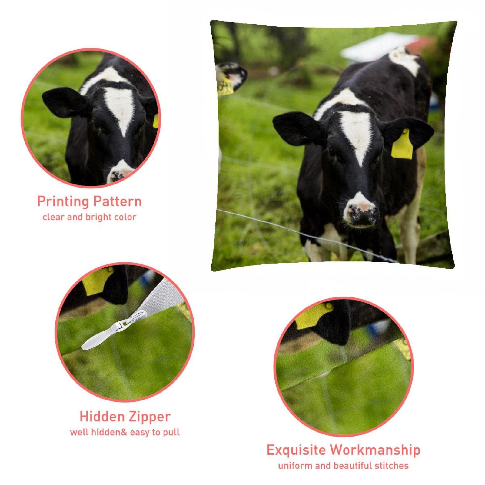 Kissenbezug Mit Seekuh & Kalbendruck - Dekorativer Bezug 50x50cm Für Sofa & Bett