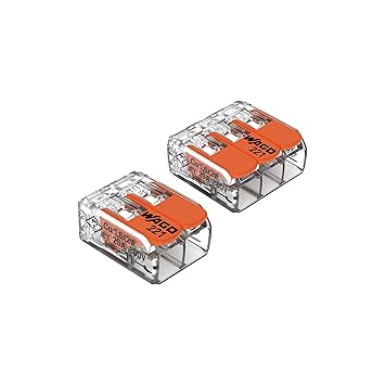 WAGO Wire Connectors 221 Lever Nuts - 15pc Electrical Connectors Assortment Includes (10x) 221-412, (5x) 221-413 Compact Splicing Wire Nuts. Lever-Nut Assortment Pocket Pack 12-24 AWG.