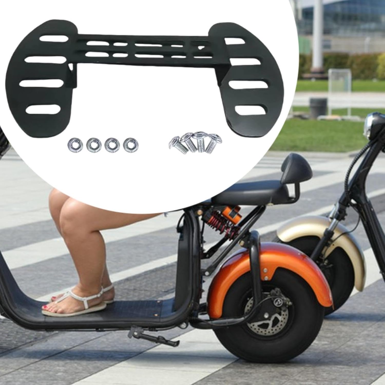 Vaveren Electric Bike Front Footrest,Scooter Front Foot Pedals,Adjustable Men Women Sturdy Supplies Spare Parts Professional Footrest for E-Bikes Motorcycle