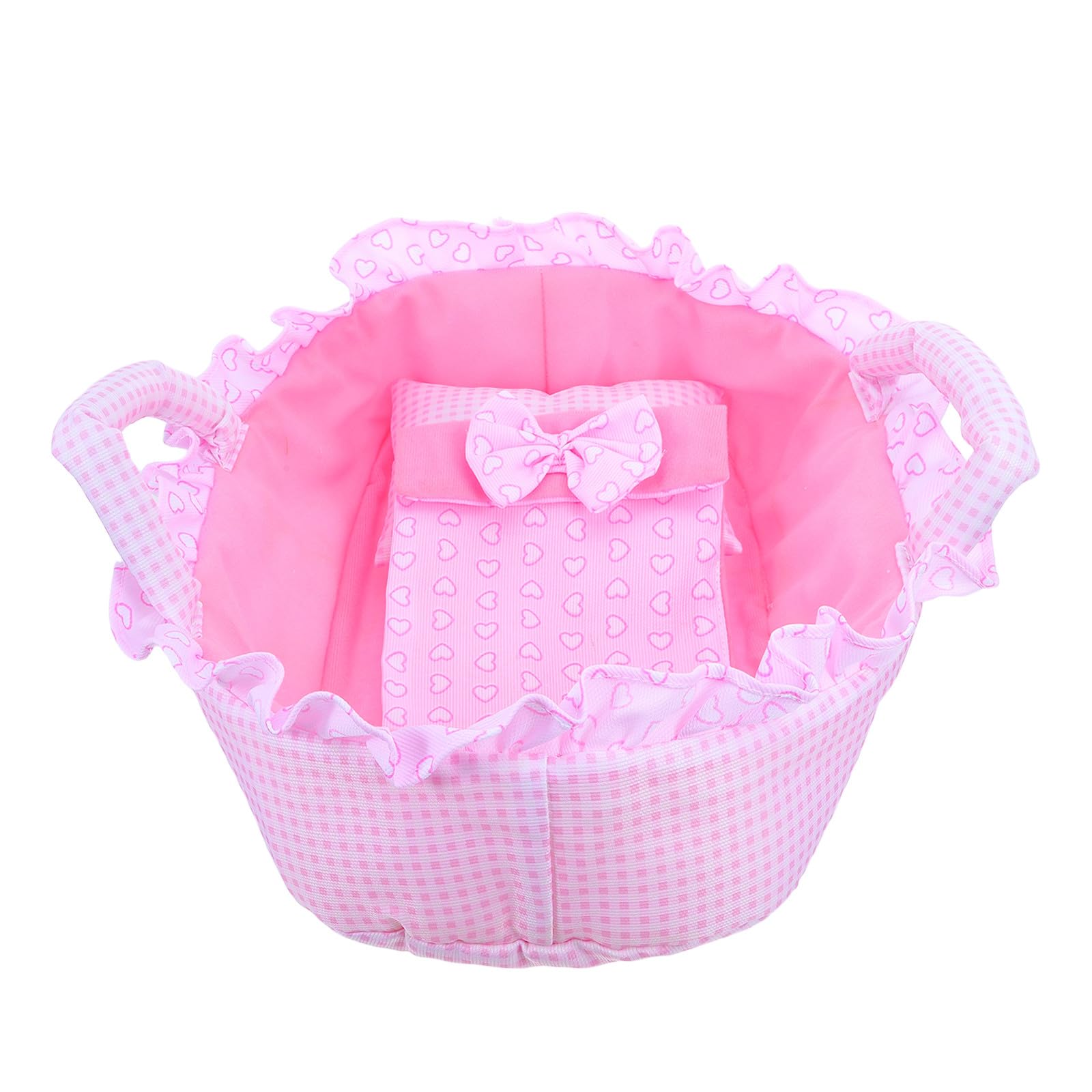 IMIKEYA Doll Cradle Toy Cute Reborn Babydoll Carrier Crib Bed Handheld for Boys and Girls Pretend Play Doll House Furniture Props