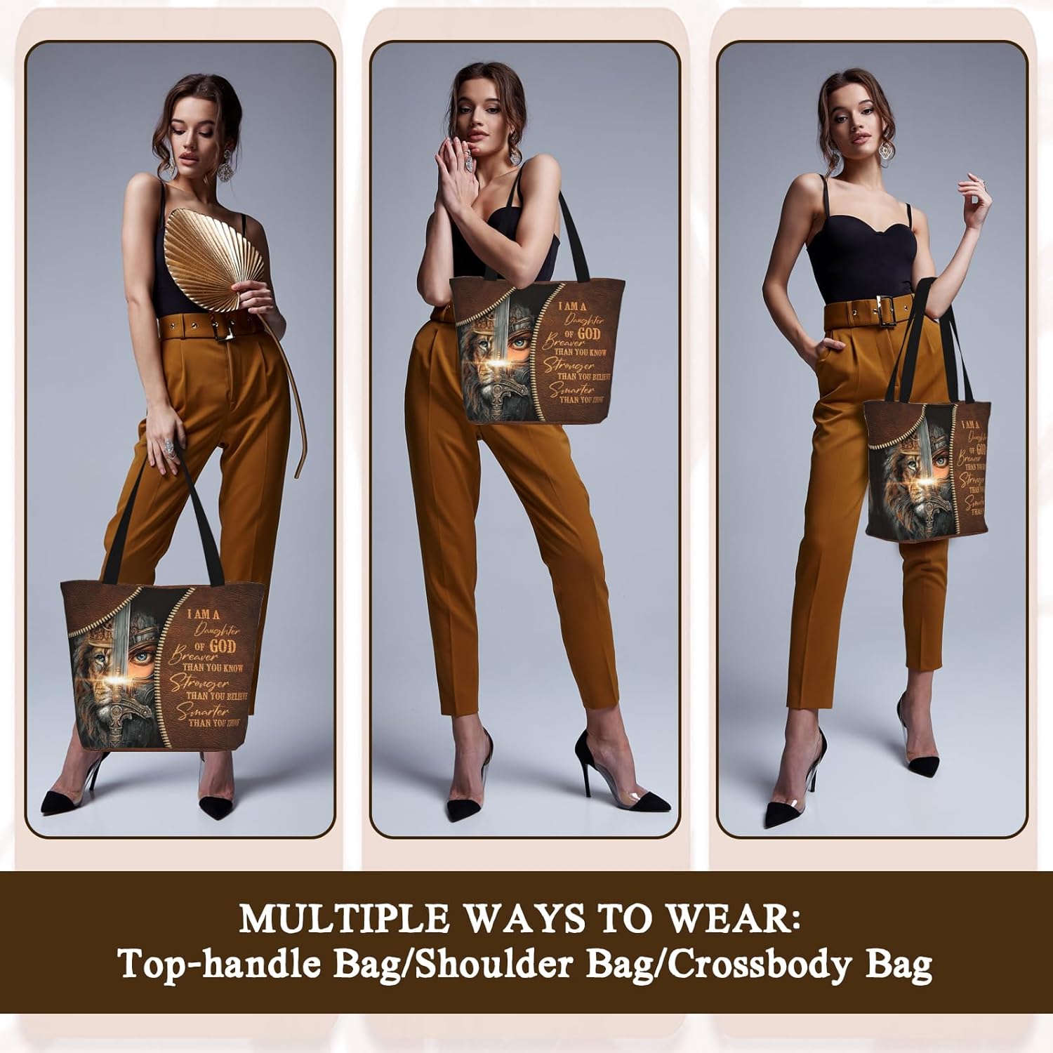 Bible Tote Bags For Women Christian Tote Bags For Women Religious Shoulder Bag Scripture Reusable Grocery Bag - Image 4