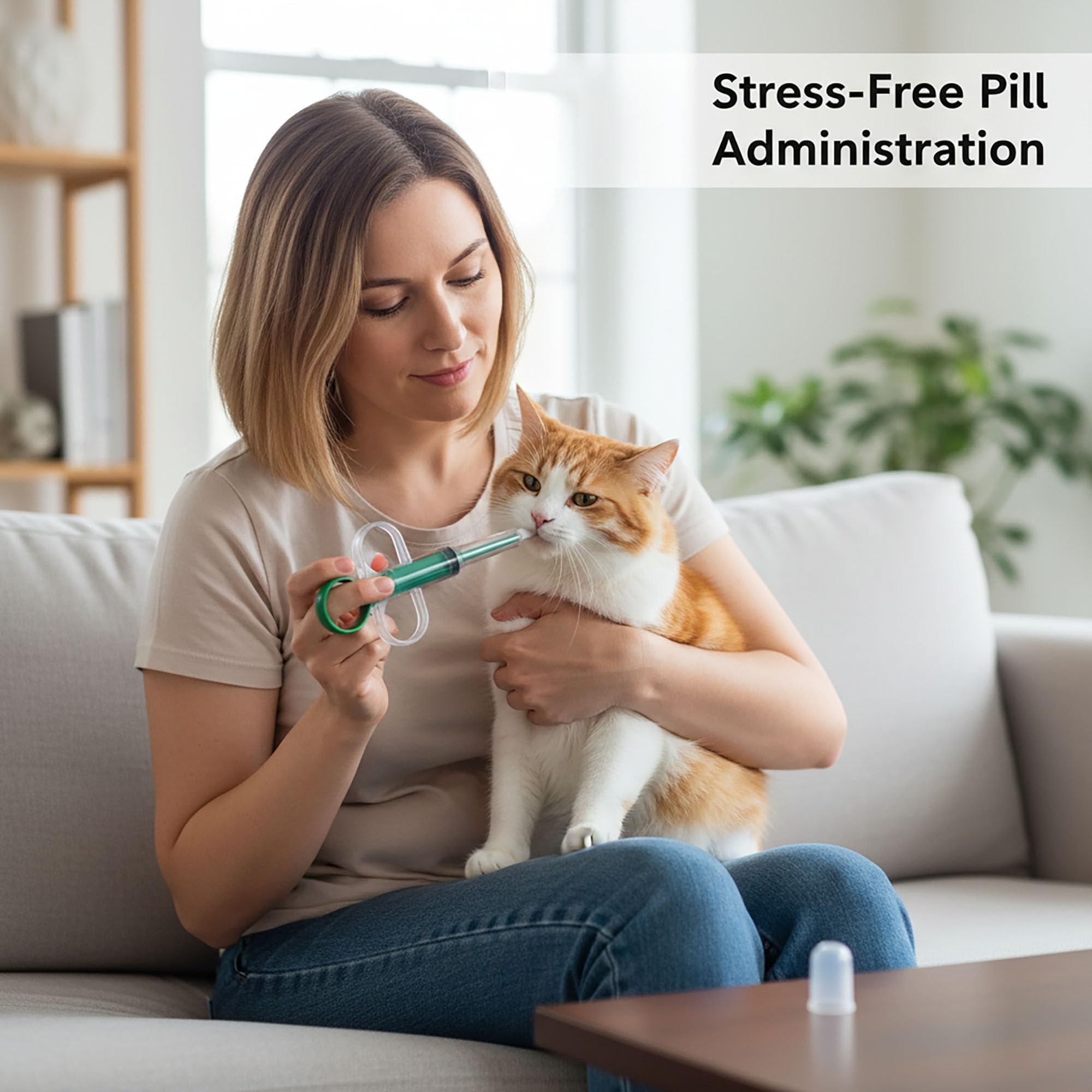 Dispensador de píldoras y popper para gatos, pistola de 4 piezas con punta suave, herramienta alimentadora de medicamentos para perros y animales pequeños, empujador de jeringa para tabletas