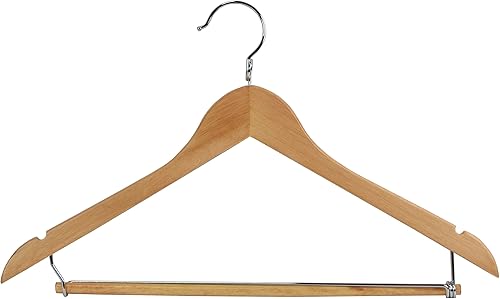 Proman Products KSC3031 Kascade - Paquete de 50 perchas de madera, diseño único de anillo, colgador de ropa para pantalones que ahorra espacio con