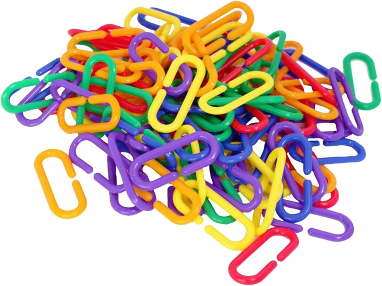 Enakshi 100 Durable Plastic Counting C Chain Sugar Glider Parrot Bird Toy Parts |Pet Supplies | Bird Supplies | Toys