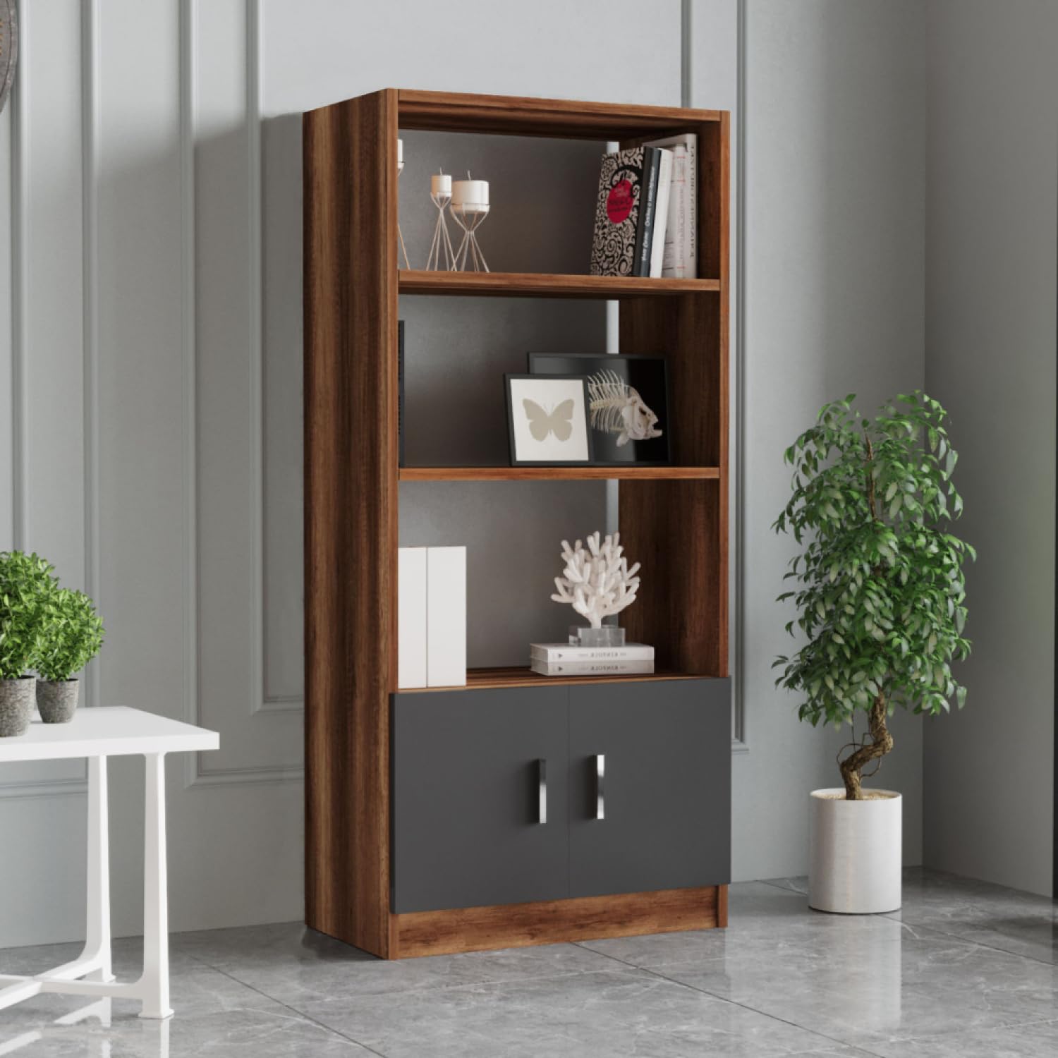 CONCEPT USINE | Set completo di mobili per ufficio | Design NOTTO | Finitura in legno rovere e antracite | Stile contemporaneo molto elegante | Moderno e funzionale | Posto di lavoro stabile e robusto
