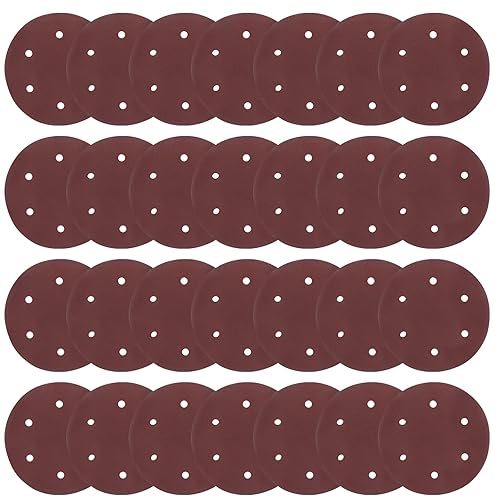 Miniatura 7 de Waziaqoc 30 discos de lijado de 9 pulgadas (grano 120), papel de lija redondo de 6 agujeros con gancho y bucle para paneles de yeso, acabado de