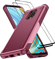 Vista 16 de Jeylly Funda para Xiaomi Redmi Note 9 Pro con protector de pantalla de vidrio templado [2 unidades], resistente a prueba de golpes, funda protectora