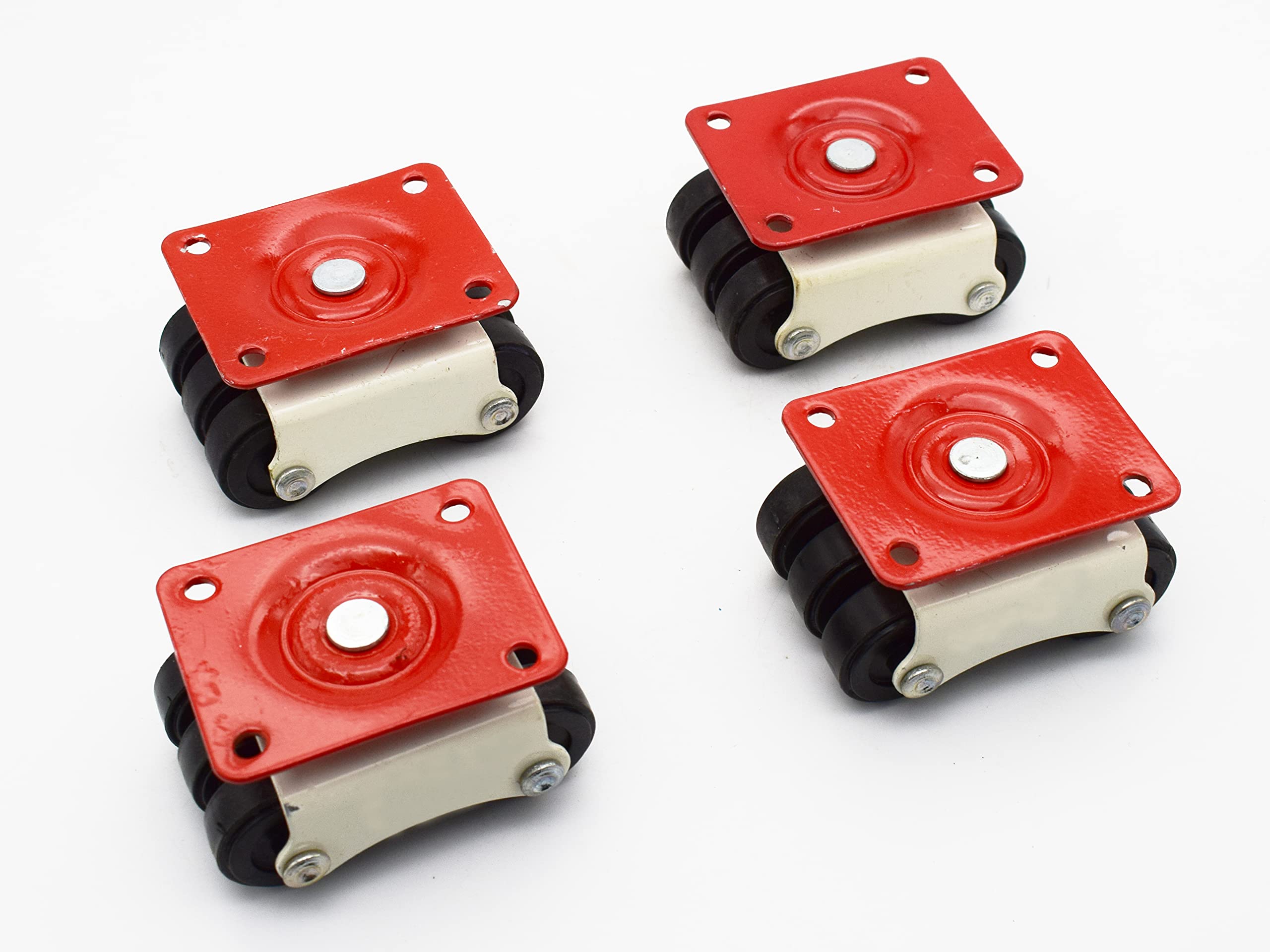 RAB Mild Steel 6-Wheels Fix Roller Moving Ball Casters Wheel Plate (Code:-NP-71, Black, 1 SET OF 4 PCS)