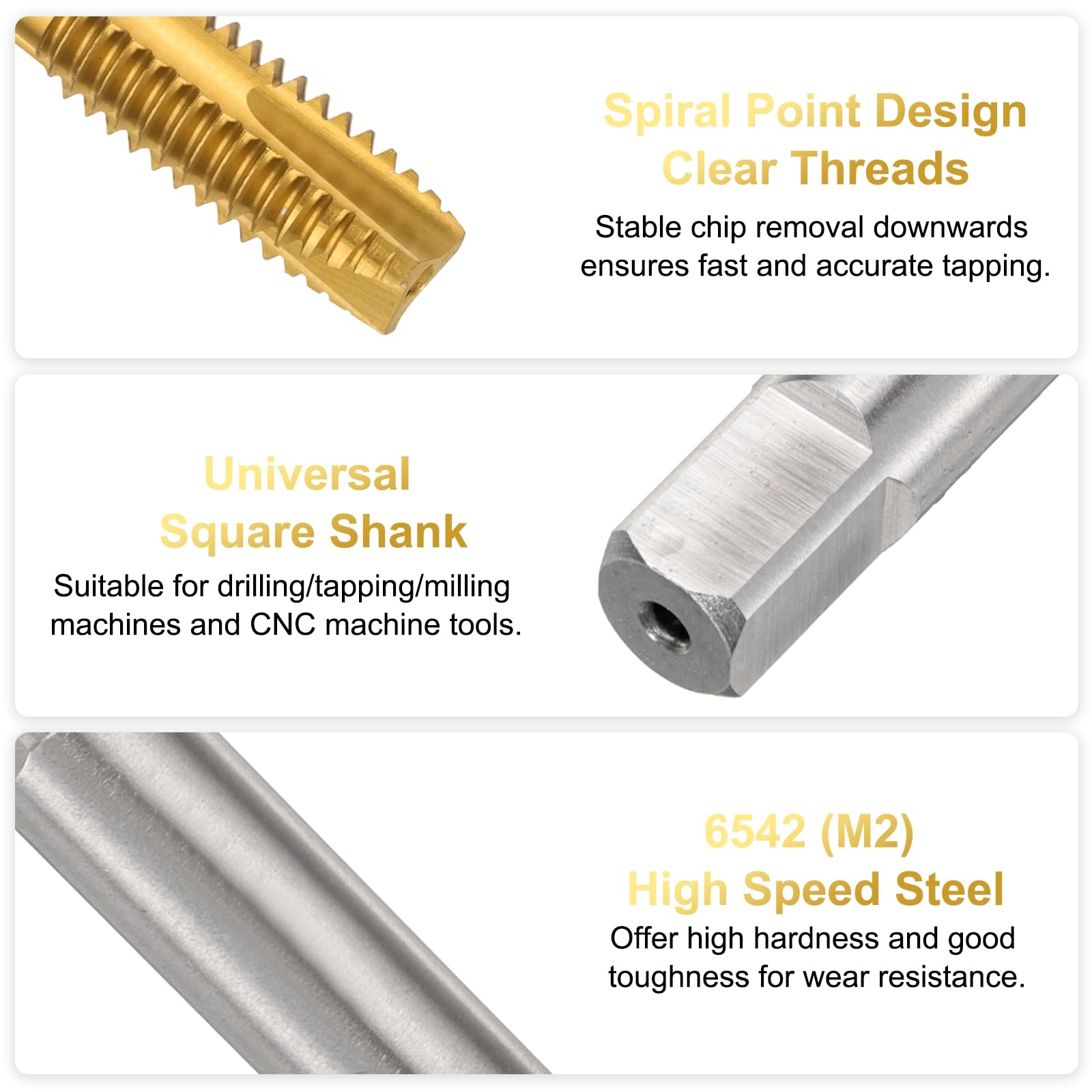 EJ.life Taraud à Main à Droite 4pcs Taraud à Main Métrique à Rainure