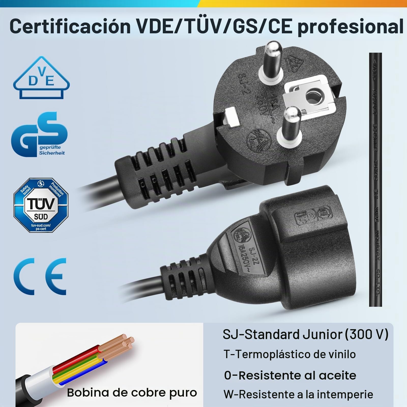 Enrollador de cable automático profesional 10 m + 3 m | Enrollador retráctil montado pared y techo | 1250 W ~ 2000 W | carretes de cable automática | Giratorio 180° | Para interiores y exteriores