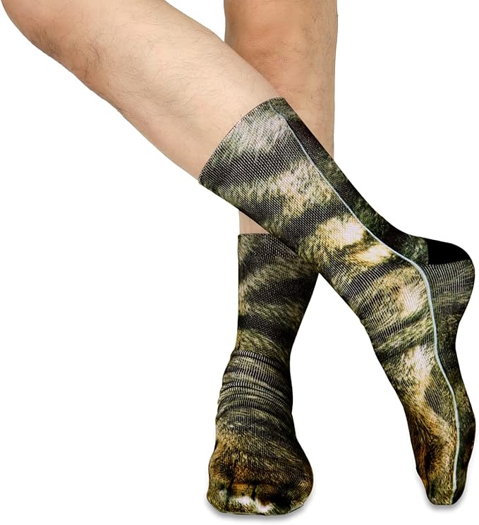Cute Cat Paw Socks! Funny Crazy 3D Print Socks for Men, Women, & Kids