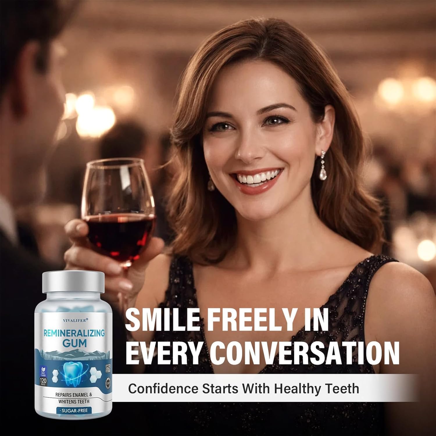 Remineralizing Chewing Gum for Enamel Strength, 240 Count Nano Hydroxyapatite Gum with Xylitol Sugar Free Oral Care Mints for Fresh Breath and Dry Mouth Support