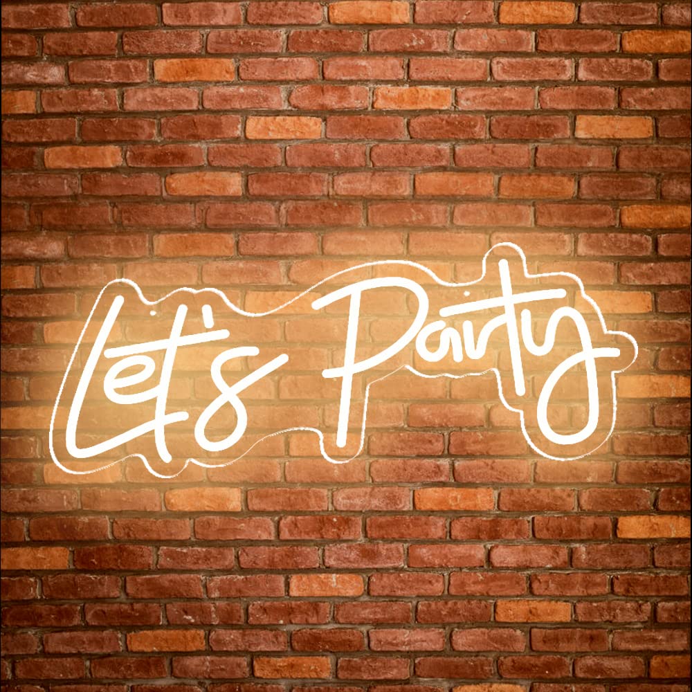 DELINEON Light Sign Lets Party Neon Sign,Dimmable Silicone LED