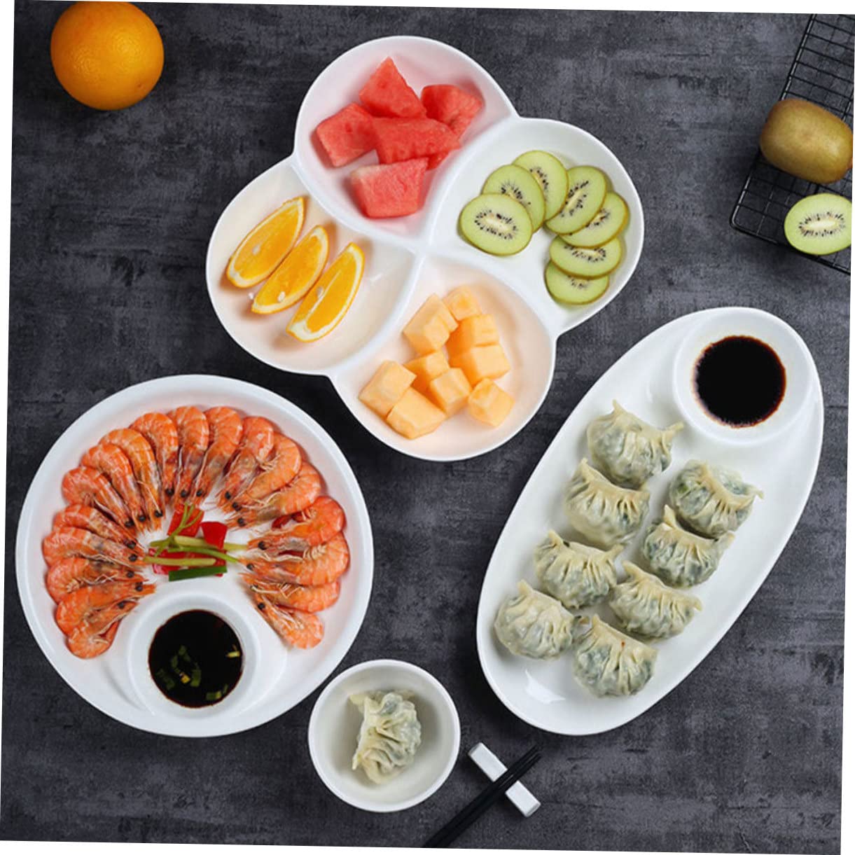 SHOWERORO Elegante Unterteilte Snackbox Servierplatte Für Snacks Obst Und Nüsse Heimdekoration