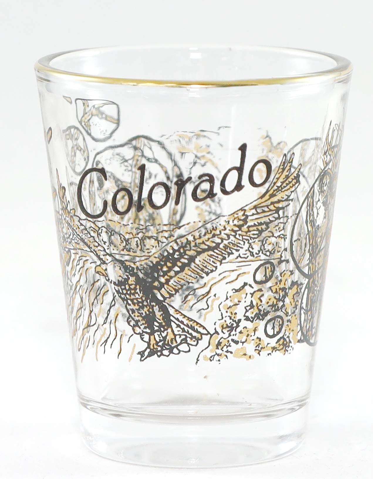 World By ShotglassColorado Wildlife Eagle Deer and Wolf Shot Glass