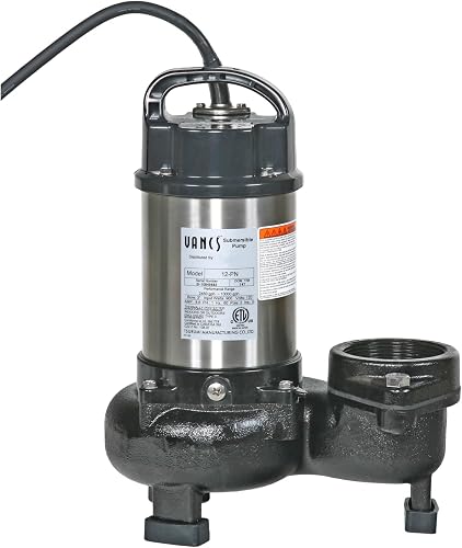 Tsurumi Pump 12PN | Submersible Pond Pump/Waterfall Pump | 1 HP, 115V, 3 in Discharge | Low Head/High Volume Water Pumps Ideal for: Water Features, & Formal Fountains | 133 GPM / 8000 GPH