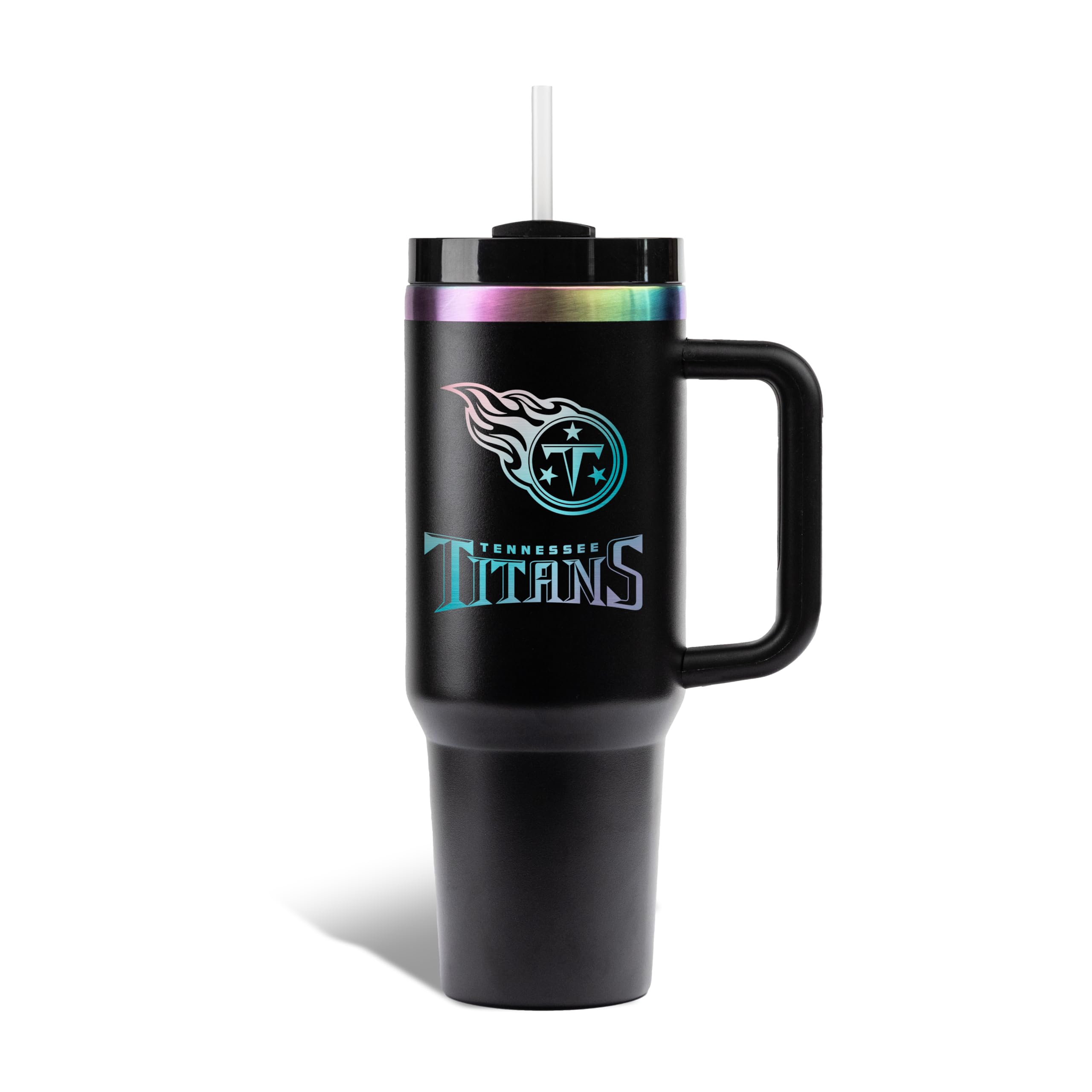 The Memory Company Officially Licensed NFL - Tennessee Titans 40oz Iridescent Tumbler with Handle