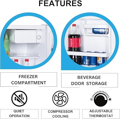 Miniatura 7 de Koolatron Refrigerador - Mini refrigerador con congelador para cocina, dormitorio, oficina, dormitorios, almacenamiento fresco para vino, bebidas,